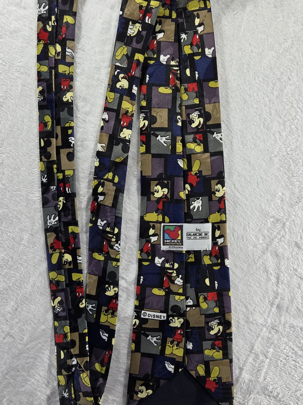 Vintage Balancine Inc Disney Mickey Mouse Print Pattern Necktie Multicolor-0118